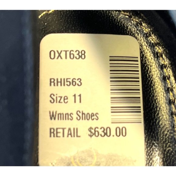 Sergio Rossi Black Suede Pumps w/ Gold Pebbled Heel, Size 11 (US) 41 (EU) New! - Picture 11 of 12